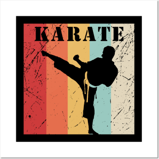 Karate Belt Colors Sparring Silhouette Posters and Art